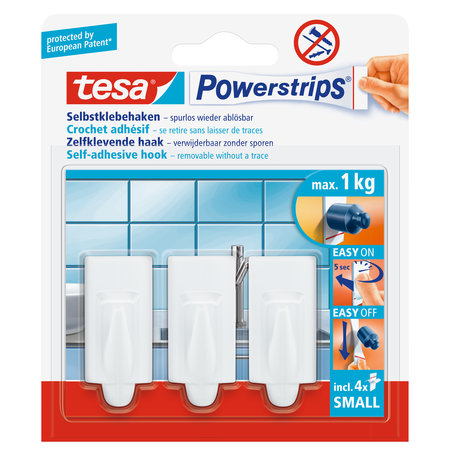 POWERSTRIPS SMALL TREND WIT 3 STUKS TESA