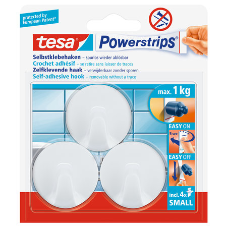 POWERSTRIPS SMALL ROND WIT 3 STUKS TESA