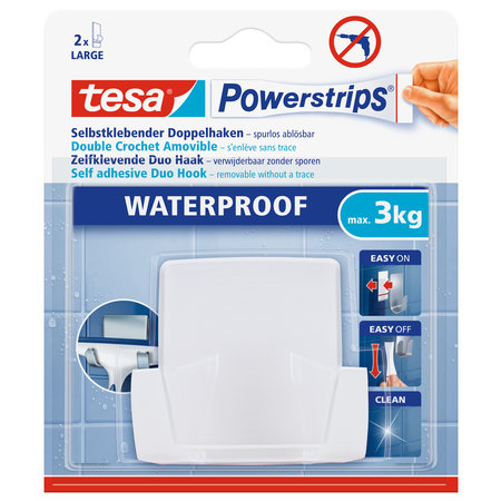 POWERSTRIPS WATERPROOF DUO HAAK WIT TESA