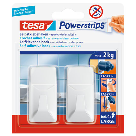 POWERSTRIPS HAAK RECHTHOEKIG LARGE WIT TESA