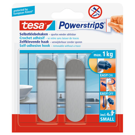 POWERSTRIPS HAAK SMALL METAAL 2 STUKS TESA