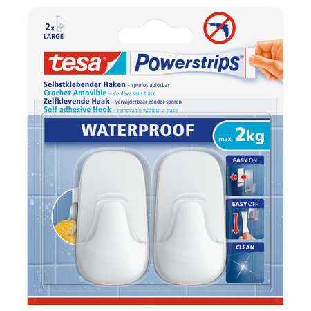 POWERSTRIPS HAAK WIT LARGE 2 STUKS TESA