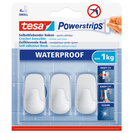 POWERSTRIPS HAAK WIT SMALL 3 STUKS TESA