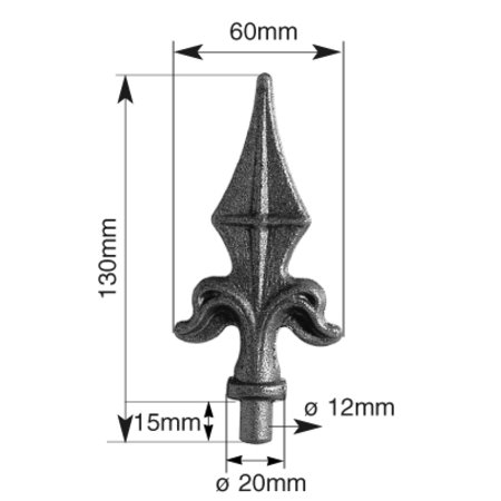 SPEERPUNT R20 130MM STIFT 12MM LA151