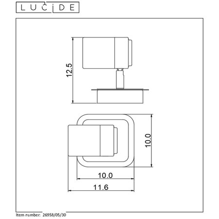 LENNERT WANDSPOT GU10/5W ZWART BADKAMER