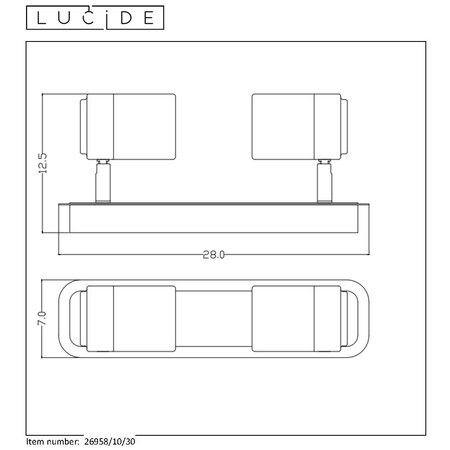 LENNERT SPOT RAIL 2xGU10/5W ZWART BADKAMER