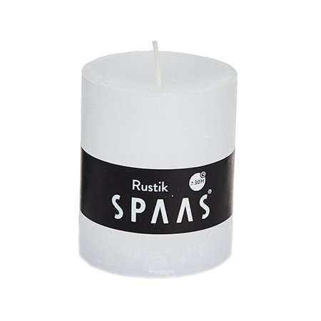 SPAAS KAARS CILINDER RUSTIEK 7X8CM WIT