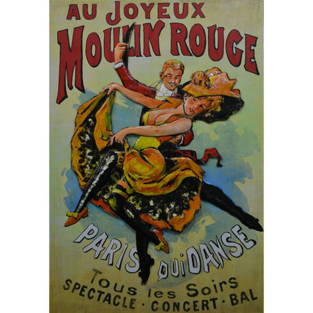 WANDDECO METAAL 3D MOULIN ROUGE 80X120CM