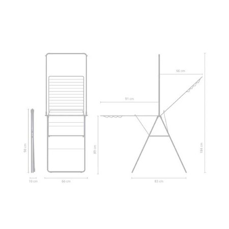 BRABANTIA DROOGREK HANGON 25M M/STANG WIT