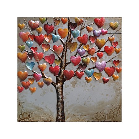 WANDDECO METAAL 3D VALENTIJNSBOOM 60X60CM