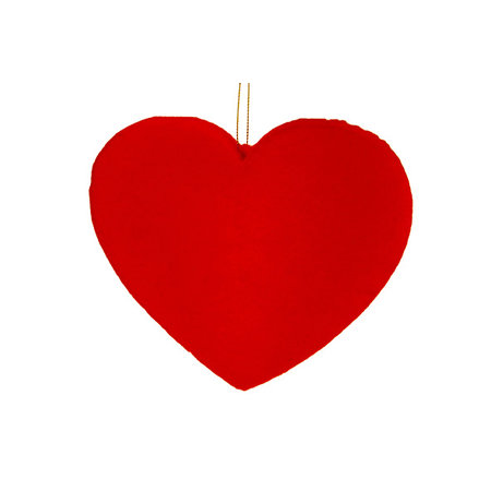 HANGER PLASTIC HART 17X16CM FLOCKED ROOD