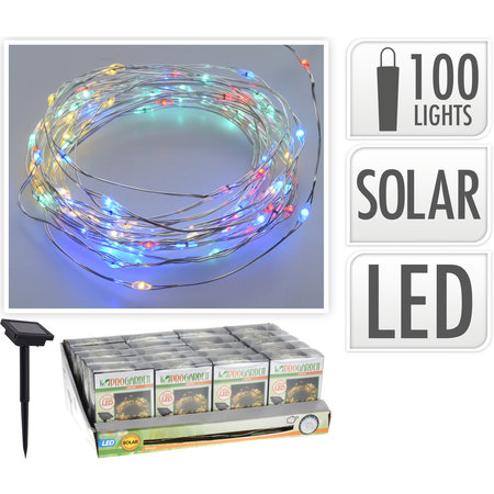 SOLAR TUINLICHT SNOER 100LED MULTIKLEUREN