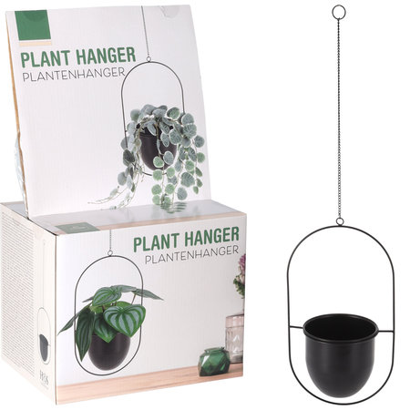 BLOEMPOT HANGER METAAL ZWART