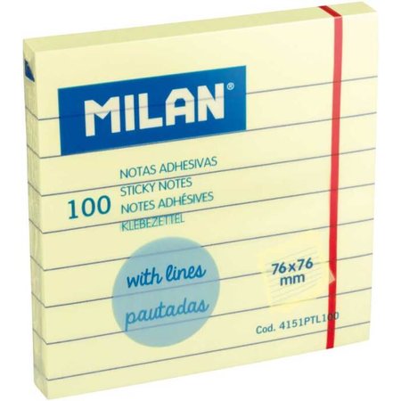 MILAN KLEEFBLAADJES 100BLAADJES GELIJND 76X76MM GEEL