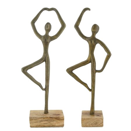 BEELD DANSER ALUMINIUM H46.5CM GOUD