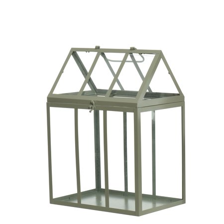 SERRE GREENHOUSE IJZER 30X20XH41CM GROEN