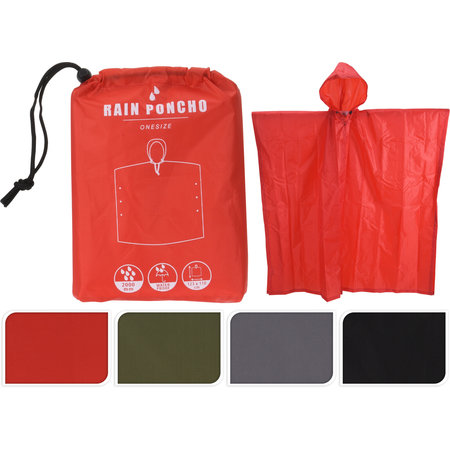 PONCHO VOLWASSENEN KLEUR ASS4