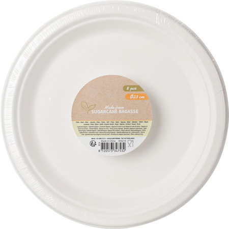 BORDEN WEGWERP BAGASSE S/8 D23CM