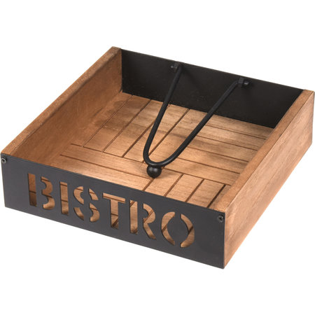 SERVIETHOUDER HOUT BISTRO 18X18X5CM ZWART