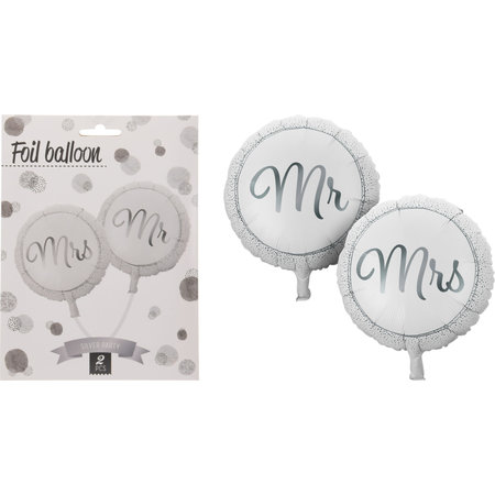 FOLIEBALLON MR/MRS ZILVER