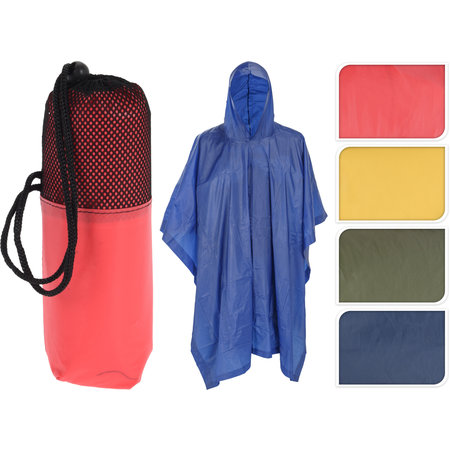 PONCHO VOLWASSENEN I/KOKER KLEUR ASS4