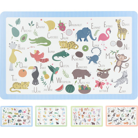 PLACEMAT PP 28.5X43.5CM DIEREN ASS4