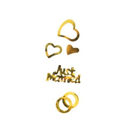 FUNNY FASHION TAFELCONFETTI JUST MARRIED 22GR GOUD