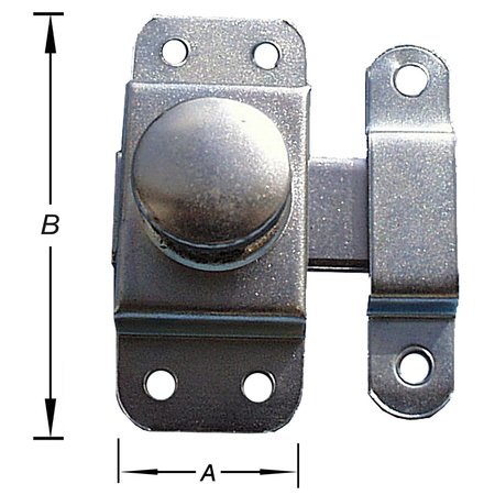 DRAAIKNOP-SCHUIVEN VERZINKT GRENDEL A 40MM B 82MM